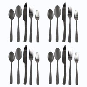 Gibson Elite Stonehenge 20 Piece Flatware Set in Black