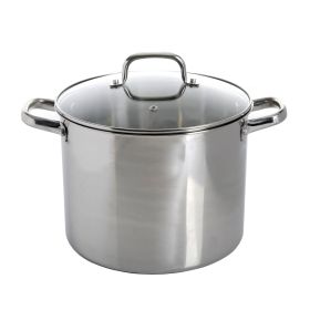 Oster Adenmore 12 Quart Stainless Steel Stock Pot With Tempered Glass Lid