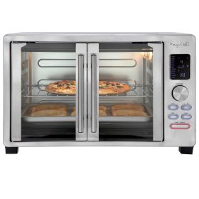 MegaChef 31.7 Quart Digital French Door Multi-Function Electric Convection Toaster Oven with Rotisserie Set