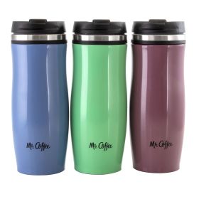Mr. Coffee 12.5 Ounce Stainless Steel Insulated Thermal Travel Mug Set of 3
