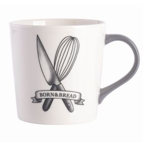 Babish 17 Ounce Fine Ceramic Born &amp; Bread Mug in White