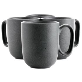 Our Table Landon 4 Piece 15 Ounce Round Stoneware Mug Set in Truffle