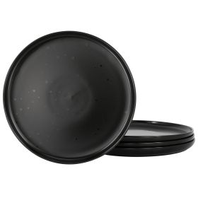 Our Table Landon 4 Piece 8.4 Inch Round Stoneware Salad Plate Set in Pepper