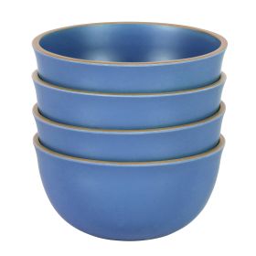 Gibson Home Rockabye 4 Piece 6.1 Inch Melamine Cereal Bowl Set in Blue