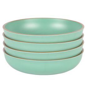Gibson Home Rockabye 4 Piece 8.5 Inch Melamine Dinner Bowl Set In Green