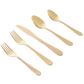 Gibson Home Stravidia 20 Piece Flatware set in Gold Stainless Steel