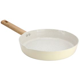 Gibson Home Marbleton Ceramic Nonstick Alumium 11 Inch Frying Pan in Cream