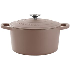 Crockpot Artisan 7 Quart Enameled Cast Iron Dutch Oven in Matte Dusty Pink