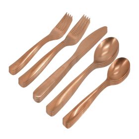 Gibson Home Hulton 20 Piece Stainless Steel Flatware Set in Matte Bronze