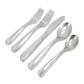 Gibson Home Hulton 20 Piece Stainless Steel Flatware Set in Silver