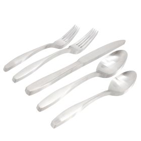 Gibson Home Karlton 20 Piece Stainless Steel Flatware Set in Matte Silver