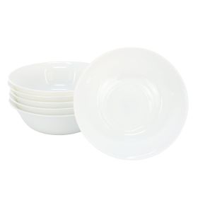 Gibson Ultra White Shadow 6 Piece 6.5 Inch Opal Glass Cereal Bowl Set in White