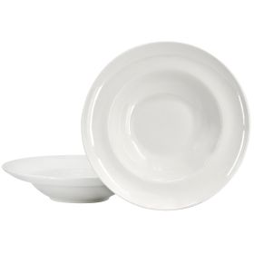 Gibson Home Great Essentials 2 Piece Fine Ceramic 20oz Entree Bowl Set in White