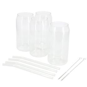 Gibson Home Zadie 10 Piece Glass Tumbler and Straw Set in Clear