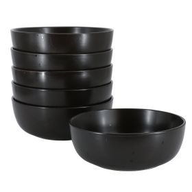 Studio 3B Mio Modern Coupe 6 Piece 6.5 Inch Round Stoneware Bowl Set in Pepper