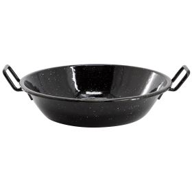 Oster Castillo 9.5 Inch Enameled Steel Paella Pan in Speckled Black