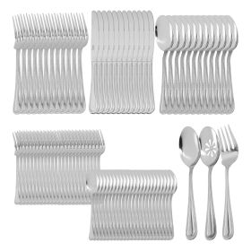 Gibson Home 87 Piece Stainless Steel Flatware and Serving Utensil Set in Silver