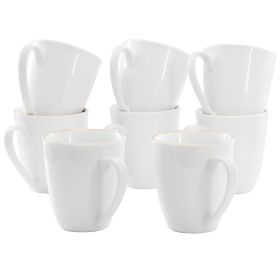 Gibson Home Ogalla 8 Piece 12 Ounce Gold Banded Fine Ceramic Mug Set