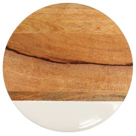 Gibson Home 12 Inch Duo Tone Round Wood Serving Board