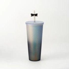 The glass with a lid, the plastic snail cup and straw Brook wall with the lid, the lid is leaked, no BPA, insulating glass, lid and straw, cold g