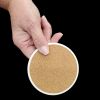 Chocolate Poodle in Sunflowers Large Sandstone Coasters Pack of 4 Absorbent Round Coasters Decor Gifts for Men or Women, 4 in, Multicolor