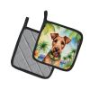 Irish Terrier Luau Pair of Pot Holders Kitchen Heat Resistant Pot Holders Sets Oven Hot Pads for Cooking Baking BBQ, 7 1/2 x 7 1/2