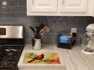 Cardinal Glass Cutting Board Decorative Tempered Glass Kitchen Cutting and Serving Board Large Size Chopping Board