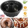 Fluted Tube Cake Pan Non-Stick Carbon Steel Round Bakeware Household Baking Tray Bundt Cake Pans For Mousse Cake Gelatin Bread