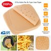 200Pcs Air Fryer Parchment Paper 9.05in Square Perforated Steamer Liner Sheet for Baking Cooking Easy Cleanup