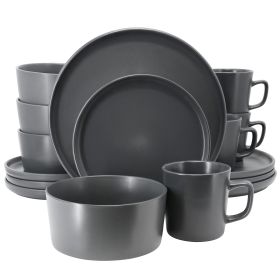 Elama Luxmatte Dark Grey 16 Piece Dinnerware Set