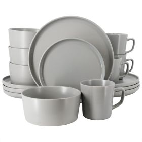 Elama Luxmatte Light Grey 16 Piece Dinnerware Set