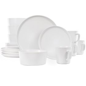 Elama Luxmatte White 16 Piece Dinnerware Set