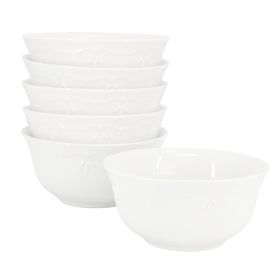 Elama Henryi 6 Piece 6.1 Inch Porcelain Bowl Set in White