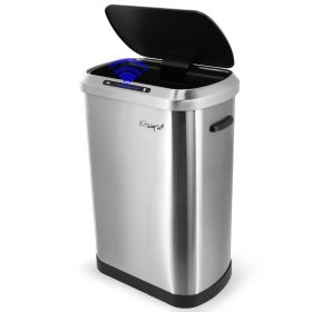 Elama 13 Gallon Automatic Sensor Hands Free Trash Can in Silver