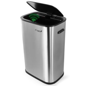 Elama 14.5 Gallon Automatic Sensor Hands Free Trash Can in Matte Silver