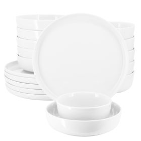 Elama Duncan 18 Piece Porcelain Dinnerware Set in White