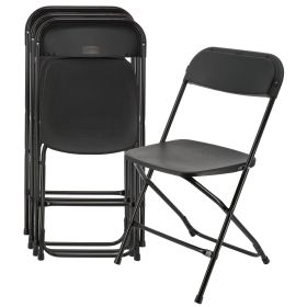 Elama 4 Piece Plastic Folding Chair in Black