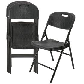 Elama 4 Piece Indoor and Outdoor Rattan Folding Chair