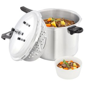 MegaChef 11.5 Quart Induction and Stovetop Pressure Cooker with Steamer