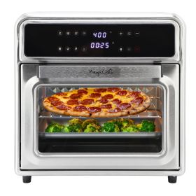 MegaChef 21.13 Quart Stainless Steel Digital Electric Multi-Function Air Fryer and Counter Top Oven in Silver