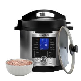 MegaChef 6 Quart Stainless Steel Electric Digital Pressure Cooker with Lid
