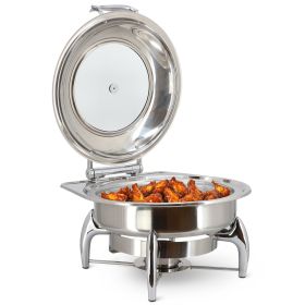 MegaChef 6.3 Quart Stainless Steel Round Professional Chafing Dish/Food Warmer/Buffet Server Serving Dish