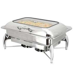 MegaChef 9.5 Quart Stainless Steel Rectangle Professional Chafing Dish/Food Warmer/Buffet Server Serving Trays