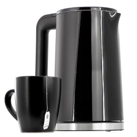 MegaChef 1.8 Quart Stainless Steel Electric Tea Kettle in Black
