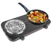 2000W Electric Double Burner Portable Coil Heating Hot Plate Stove Countertop RV Hotplate with Non Slip Rubber Feet 5 Temperature Adjustments