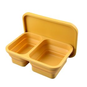 Reusable Pizza Storage Container with  Microwavable Serving Trays - Adjustable Pizza Slice Container to Organize & Save Space - BPA Free, Microwa (Color: yellow, size: 1020ML)