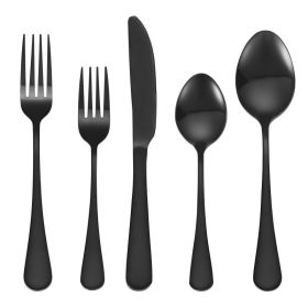 Commercial & Household 30Pcs Flatware Tableware (Type: Flatware Set, Color: black)