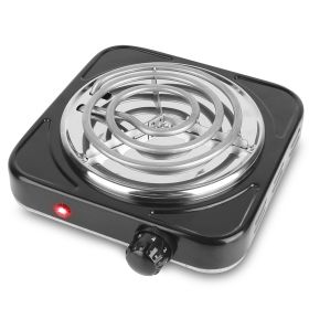 1000W Electric Single Burner Portable Coil Heating Hot Plate Stove Countertop RV Hotplate with Non Slip Rubber Feet 5 Temperature Adjustments (Option: 1Burner_Black)